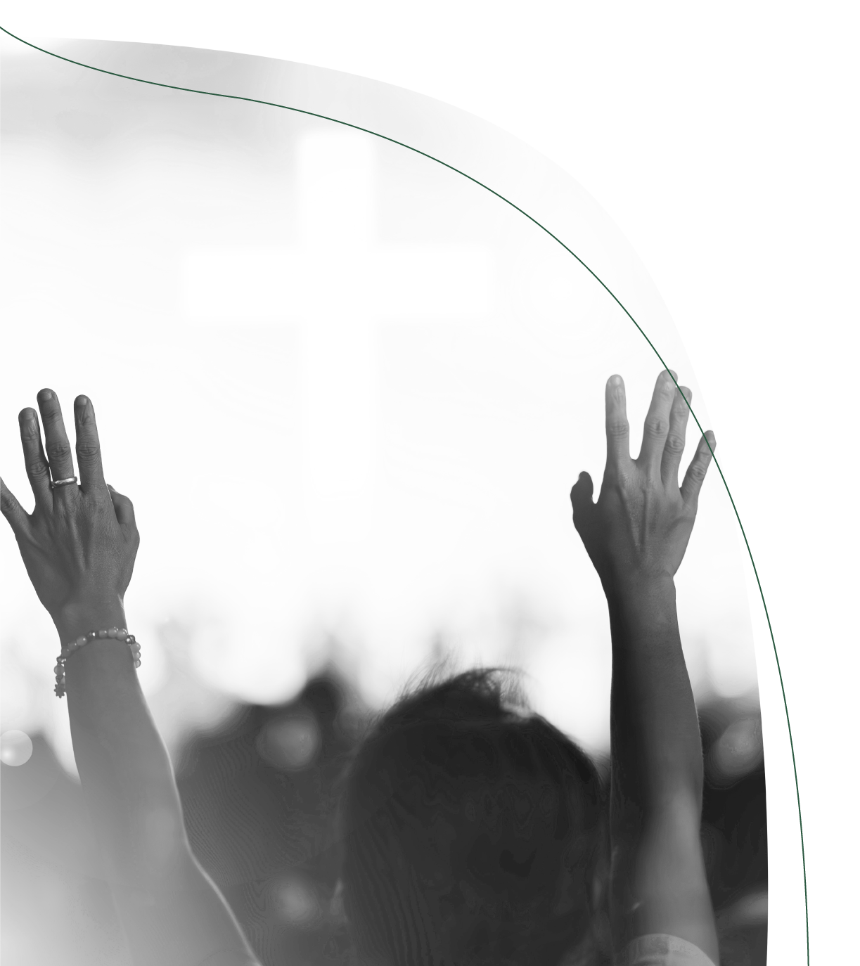 Hände zum Lobpreis erhoben